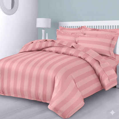 3pcs Classic Satin Stripe Duvet Cover Set (Includes 1 Duvet Cover & 2 Pillowcases) – Soft, Comfortable, and Machine Washable. Perfect for Bedrooms, Dorms, Hotels, and as a Thoughtful Holiday Gift.