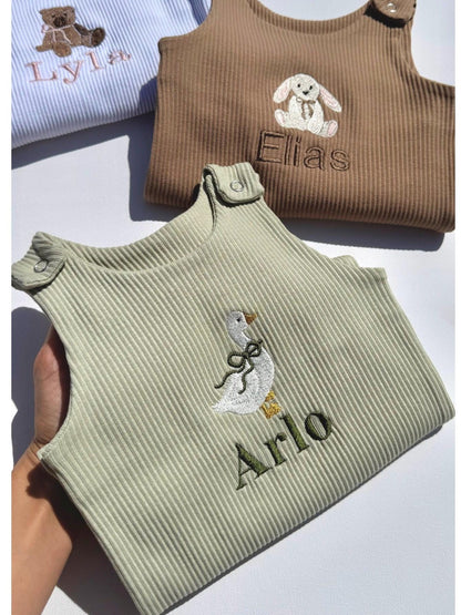 Soft Cotton Baby Dungarees, Personalised or Plain, Embroidered, 9 Colours, From Newborn to 3 Years - Ideal Baby Shower Gifts, Personalised Baby Gifts, Baby Clothes, New Baby Gifts
