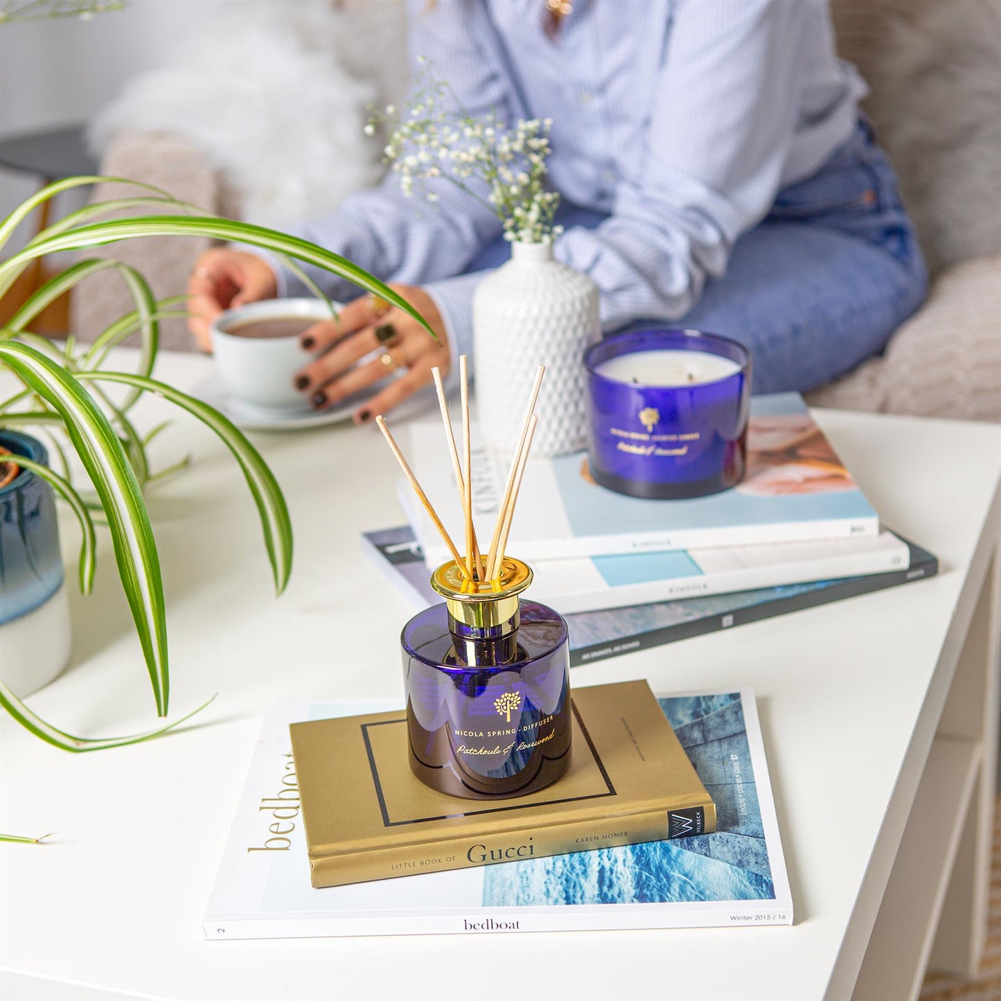 Nicola Spring Scented Candle - 130g/350g - Natural Soy Wax Candles Relaxing Fragrance Gift Set Aromatherapy Candle