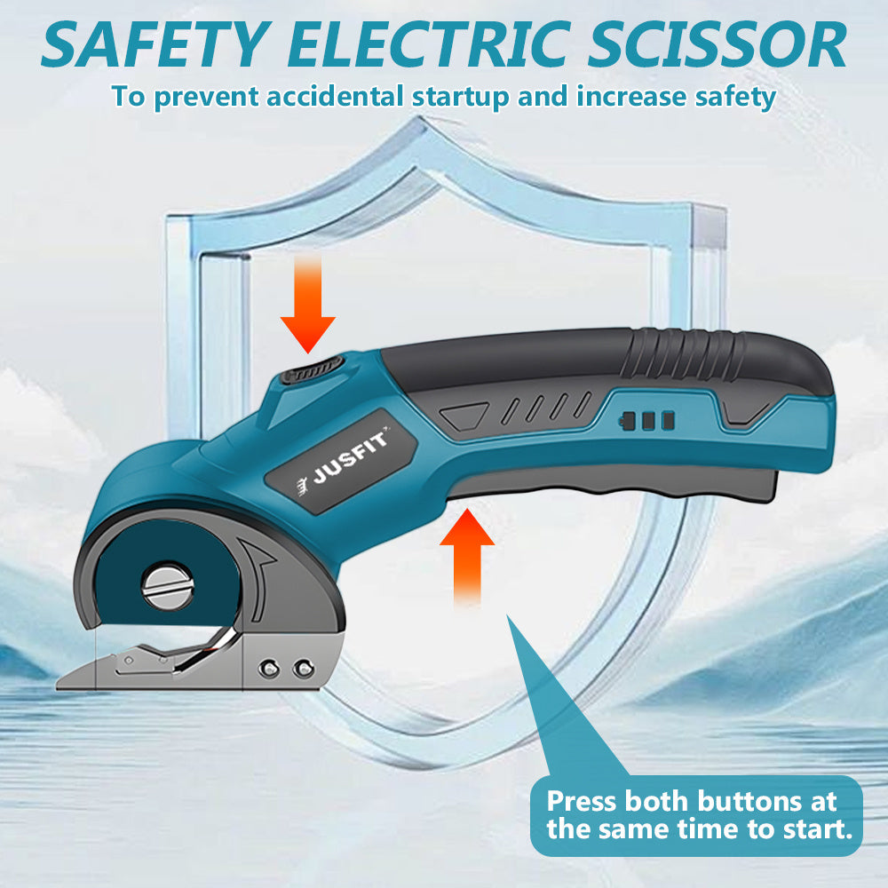Machine ONLY Rechargeable Cordless Electric Scissors, Electric Fabric Scissors Cordless, USB Charging Fabric & Cardboard with Safety Lock, Powerful Handheld Scissor for Sewing, Crafting, Cardboard, Leather, Carpet, DIY & Garden Use, Time Saving Sewing Too