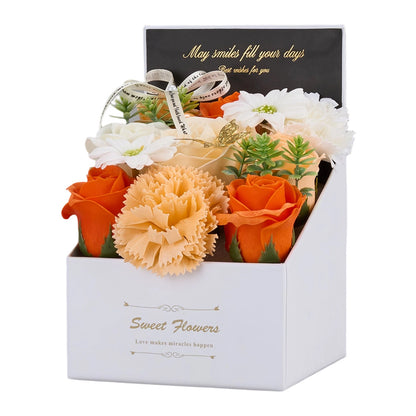 Flower Flower Soap in Gift Box Decorative Soap Artificial Flower Bath Soap for Birthday Valentine'S Day Her Girls Lover Partial soap floral decoration