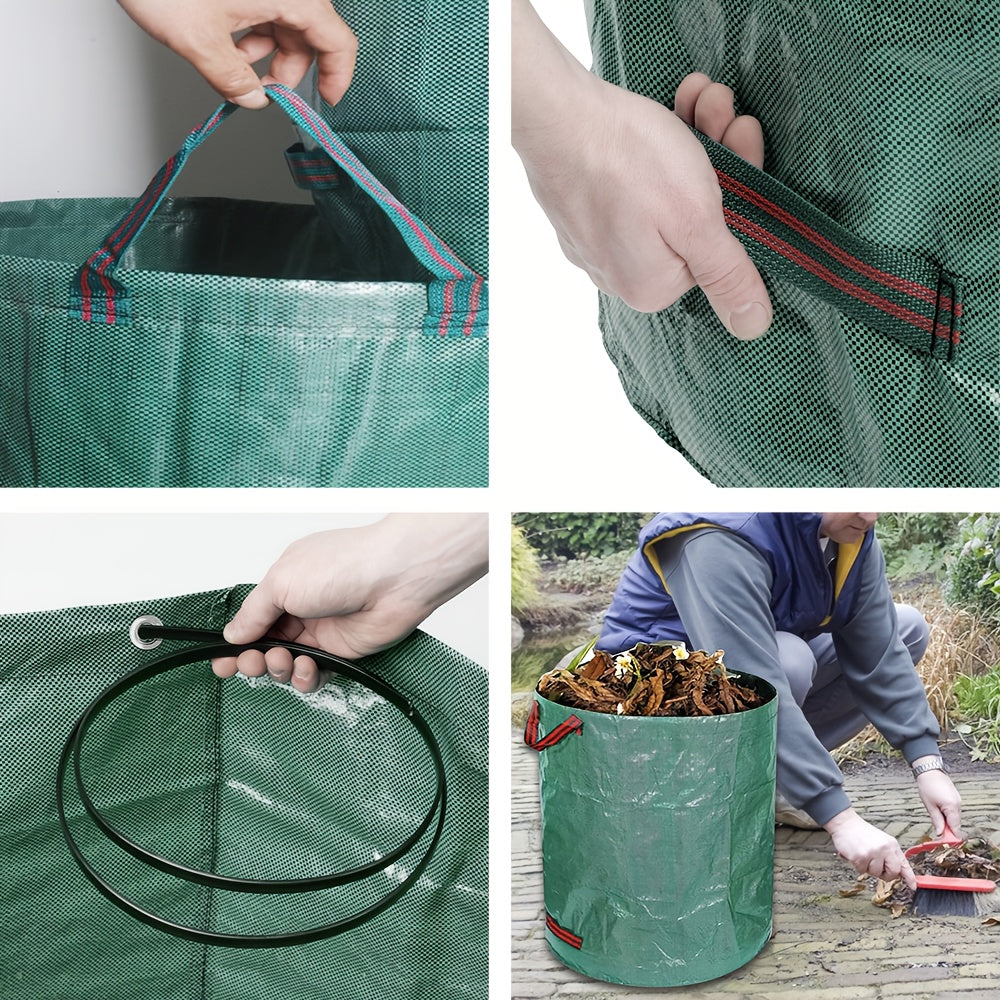 Professional 3pcs Garden Garbage Bags, Vertical Reusable Leaf And Grass Debris Bags, Garden Garbage Bags, Lawn Bags, Heavy-Duty Garden Bags, Compost Bags, Trash Cans, Outdoor Containers, for Loading Fallen Leaves And Garbage.Garbage