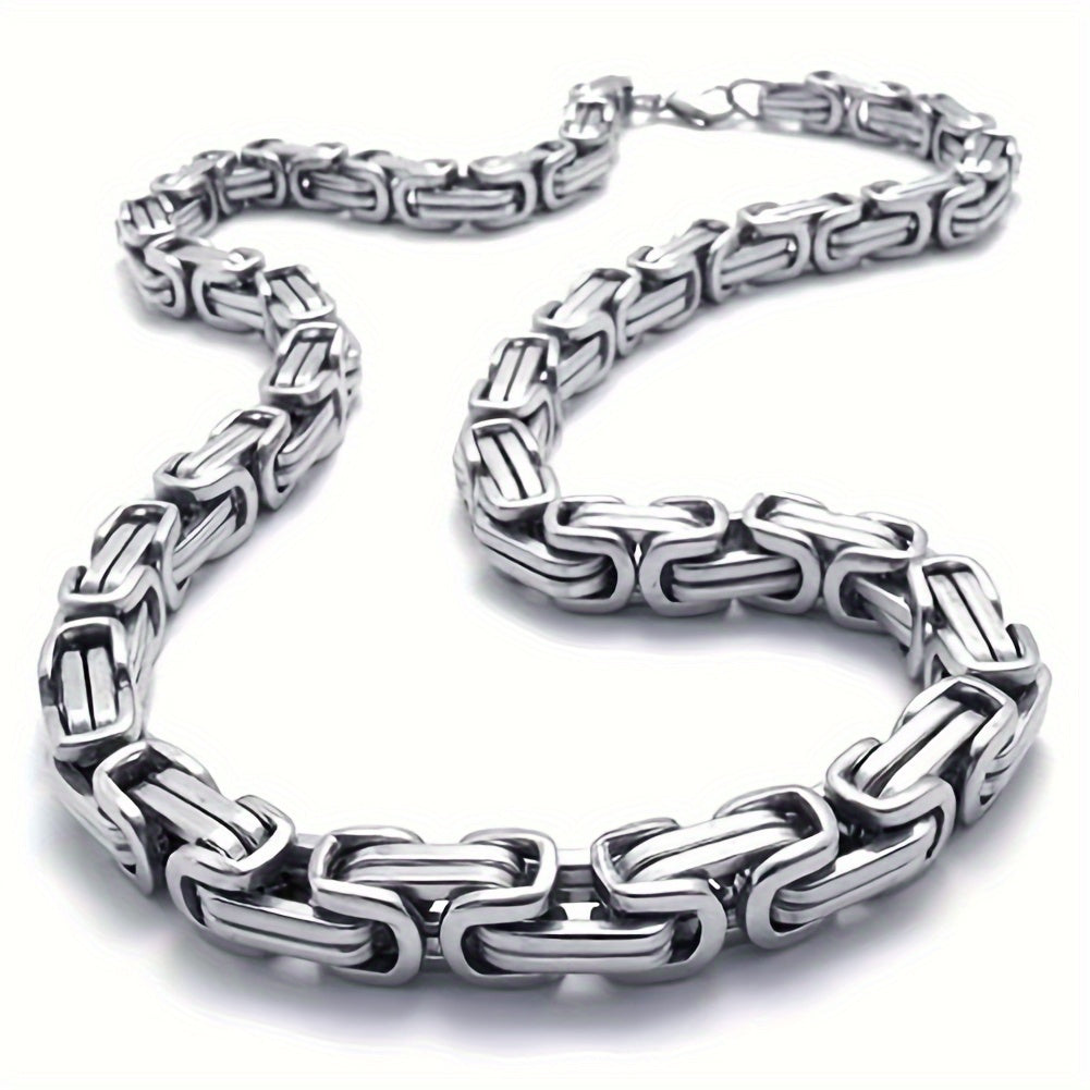 Men'S Necklace Hip Hop Chain 304 Stainless Steel Necklace Byzantine Link Chain for Men Gift