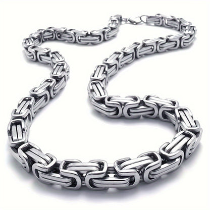 Men'S Necklace Hip Hop Chain 304 Stainless Steel Necklace Byzantine Link Chain for Men Gift