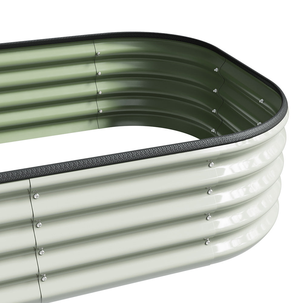 Oval Elevated Planter Box Metal Raised Garden Bed, Outdoor Vegetable Fruit Flower Herb Growing Box, 2 Sizes 2 Colours Available