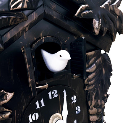 Cuckoo Clock Wall Battery Operated Pendulum – Vintage Chiming Bird Flapping Volume Adjustable – Black Forest Style Wall Clock for Living Room Office Home Décor