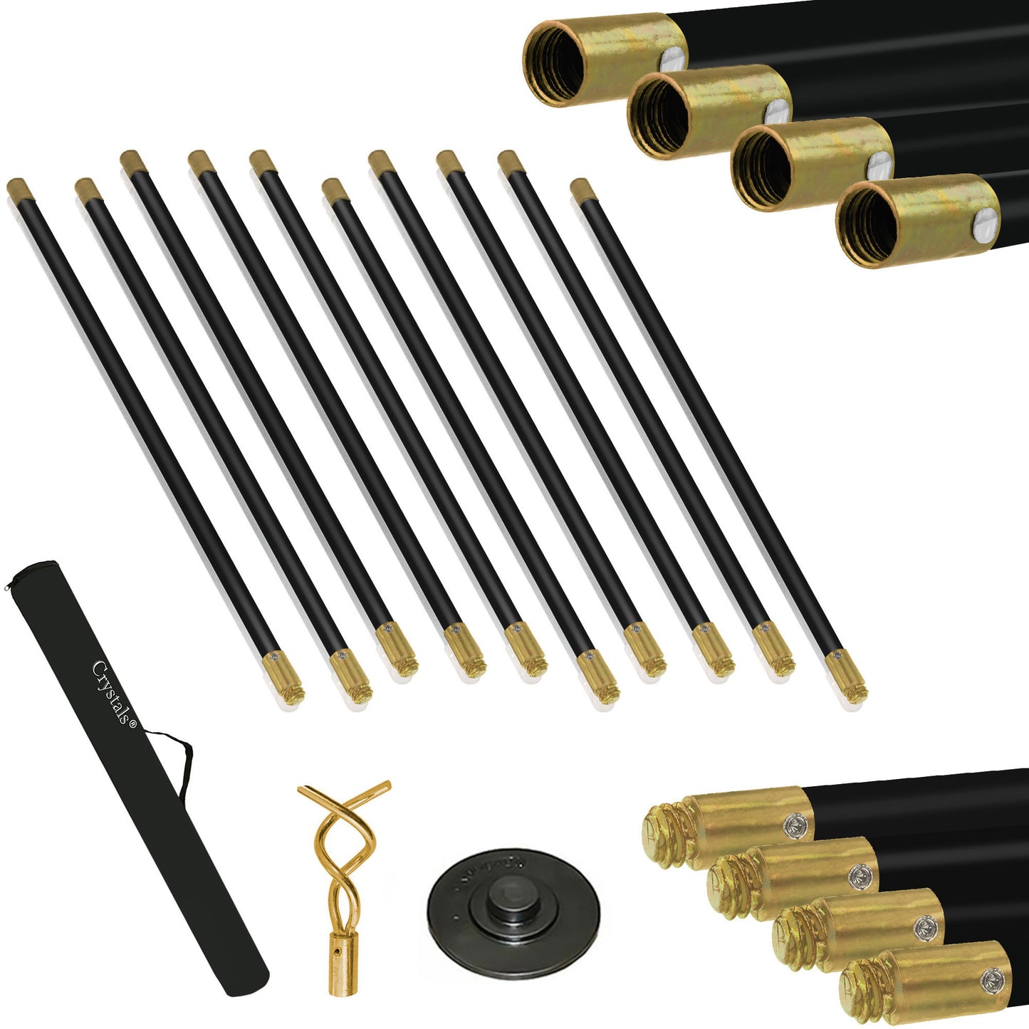 Drain Rods Set, Drainage Rods for Outside Drain Flexible, 12 Pcs / 9.2M Drain Unblocker with Heavy Duty Rubber Plunger & Double Worm Screw, Drainage Rods for Drain Cleaning with Carry Bag