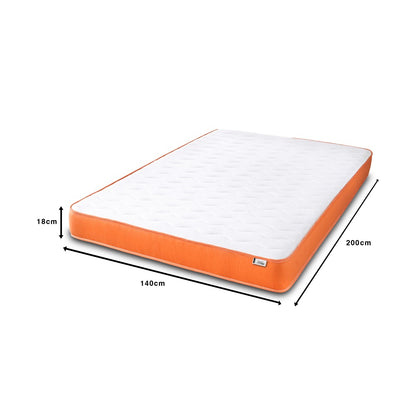 Hybrid Spring Mattress 18CM Deep Memory Foam Open Coil Kids Single Double King All Sizes UK Made BS7177