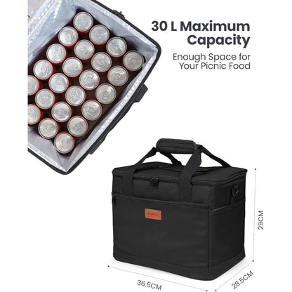 30L Large Capacity Insulated Lunch Bag – Leak-Proof And Cold-Keeping Bag – Perfect for Camping, Picnics, Barbecues, Travel, And Work.