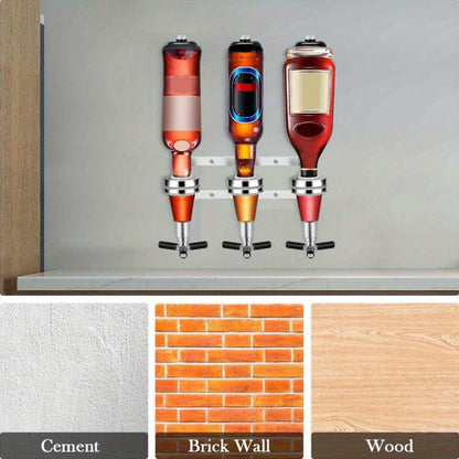 3 Bottle Optics for Home Bar 6 X 30Ml Wall Mounted Bar Butler Drinks Stand for Spirits Aluminum Alloy Optic Spirit Barware Set for Pub Kitchen Bar for home