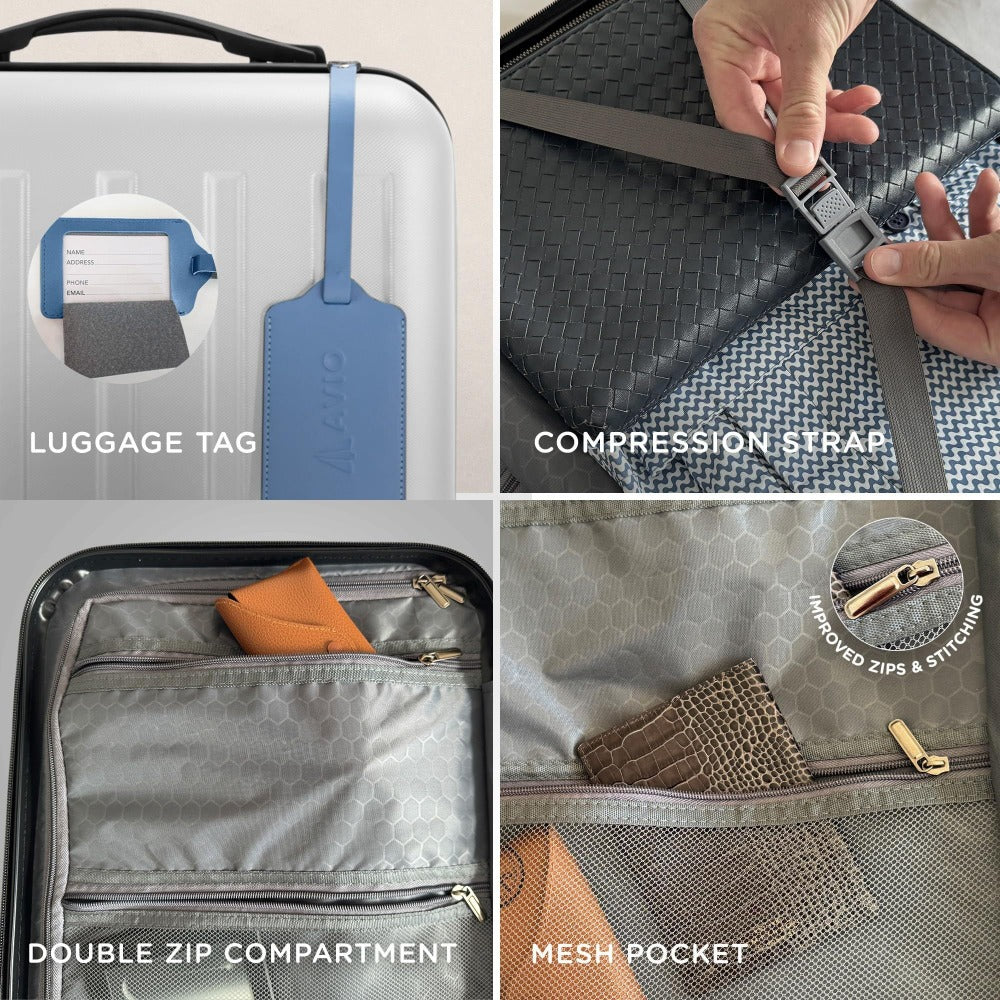 Cabin Suitcase 55cm Hard Shell Carry-On – Lightweight ABS Hand Luggage with 360° Spinner Wheels, Telescopic Handle & 3-Digit Combination Lock, Compact Travel Suitcase for Weekend & Business Trips