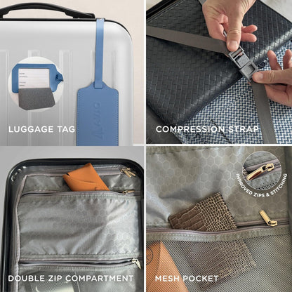 Cabin Suitcase 55cm Hard Shell Carry-On – Lightweight ABS Hand Luggage with 360° Spinner Wheels, Telescopic Handle & 3-Digit Combination Lock, Compact Travel Suitcase for Weekend & Business Trips