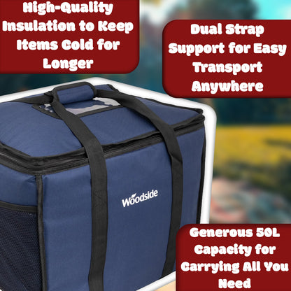 Extra Large 50L Insulated Cooler Bag For Hot/Cold Food & Drink Delivery