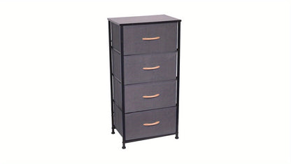 4-Drawer Chest Of Drawers with Metal Frame & MDF Wooden Top, Adjustable Feet, Anti-Tip Safety, Spacious Storage Unit for Bedroom Or Living Room (45x30x91cm/ 17.7x11.8x35.8inch)