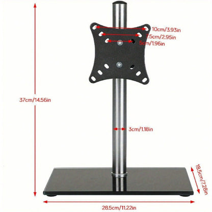 Monitor Stand 13 - 27 Inch Monitor Arm Curved Screen Monitor Mount Tempered Glass Base Monitor Stand Adjustable Ergonomic Pc Monitor Arm
