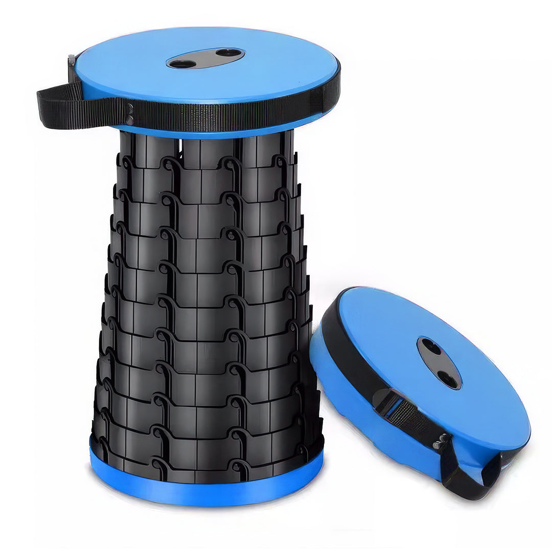 Portable Folding Stool with Adjustable Height for Camping and Travel (Random Colours)