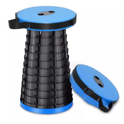 Portable Folding Stool with Adjustable Height for Camping and Travel (Random Colours)