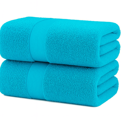 Pack of 2 Cotton Bath Sheets (75×145 cm), Soft, Absorbent & Machine Washable, Ideal for Bathroom, Gym or Daily Use