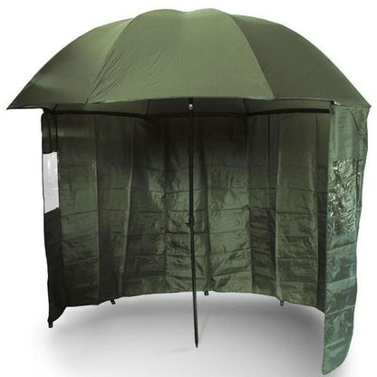 Brolly Umbrella Fishing Shelter 45" System + Zip on Sides Tilt Function Green