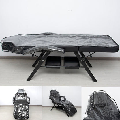 Clear PVC Massage Table Cover Waterproof – Premium Protective Beauty Spa Bed Cover with 2 Armrest Covers, Easy-Clean Salon & Home Use