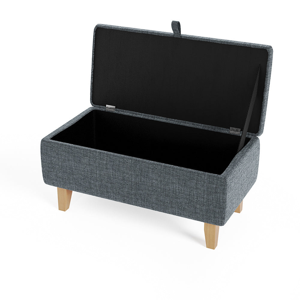 Linen Padded Storage Stool Ottoman Storage Box Footstool Living Room Bedroom Hallway Shoe Stool Footrest