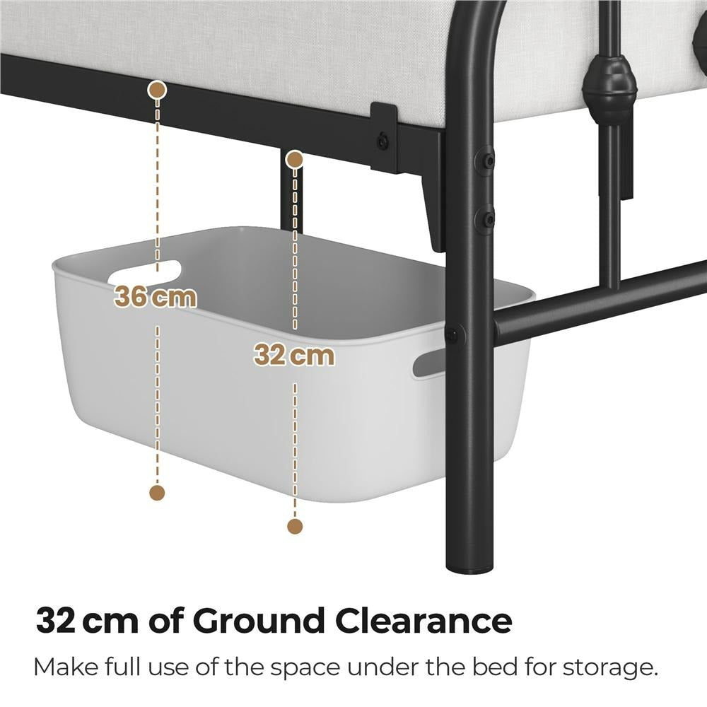 arched metal platform bed frame - dimensions and specification detail 20