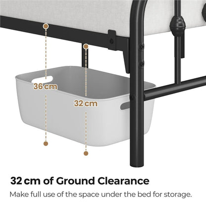 arched metal platform bed frame - dimensions and specification detail 20