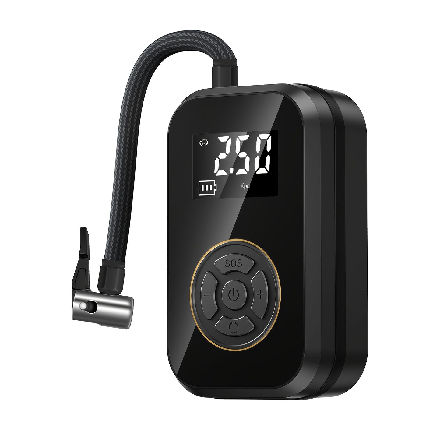 Tire Inflator Portable Air Compressor, Rechargeable Air Pump for Car Tires, Electric Bicycle Tire Air Pump with Digital Pressure Gauge for Motorcycle, Car, Ball Car, Bicycle
