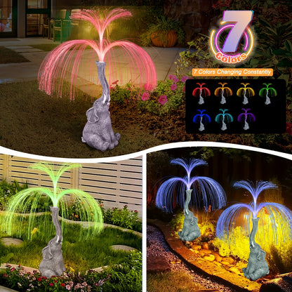 1 Solar Powered Creative Elephant Statue Fountain Light - Perfect for Garden, Lawn, Balcony, Porch, And Pond Decoration, A Unique Gift for Outdoor Lighting
