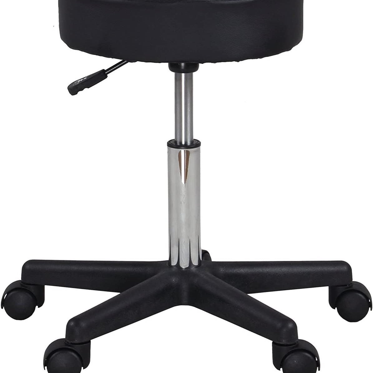 Black Adjustable Rolling Cushion Tattoo Massage Hydraulic Salon Stool with Wheels