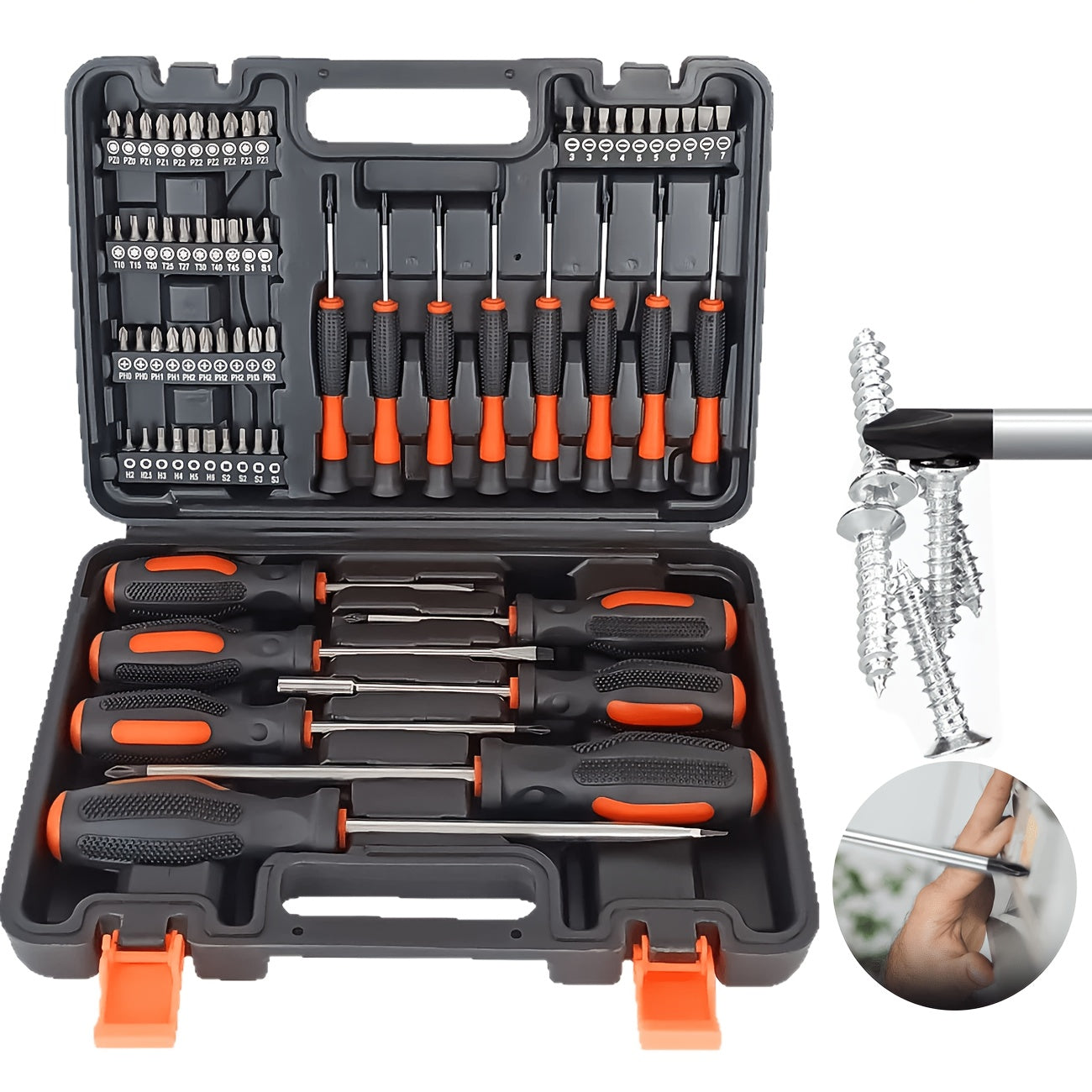 66pcs Magnetic Screwdriver Set Chrome Vanadium Steel, Includes Slotted, Phillips, Hex, Torx Bits & Precision Tools - Durable Repair Kit For & Industrial Use