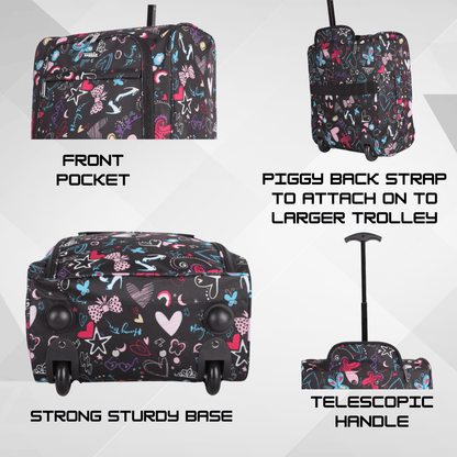 ZAHRAB 45x36x20 Underseat Bag Lightweight Hand Luggage Cabin Bag Trolley with Wheels Flight Bags Suit Case