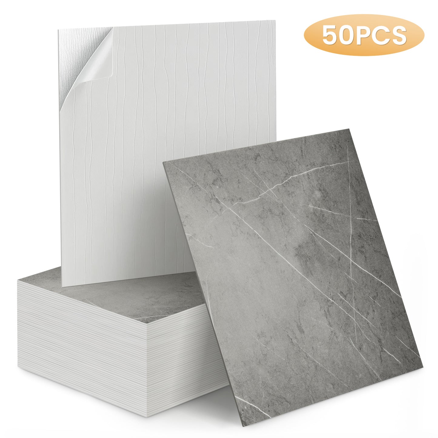 50pcs of 3D Marble Wall Tile Wallpaper, Self-Adhesive Foam Wall Panels, Perfect for Home Decor Wall Stickers. They Are Easy to Peel, Stick, Clean, And Cut, Making Them Ideal for Renovating Bathrooms