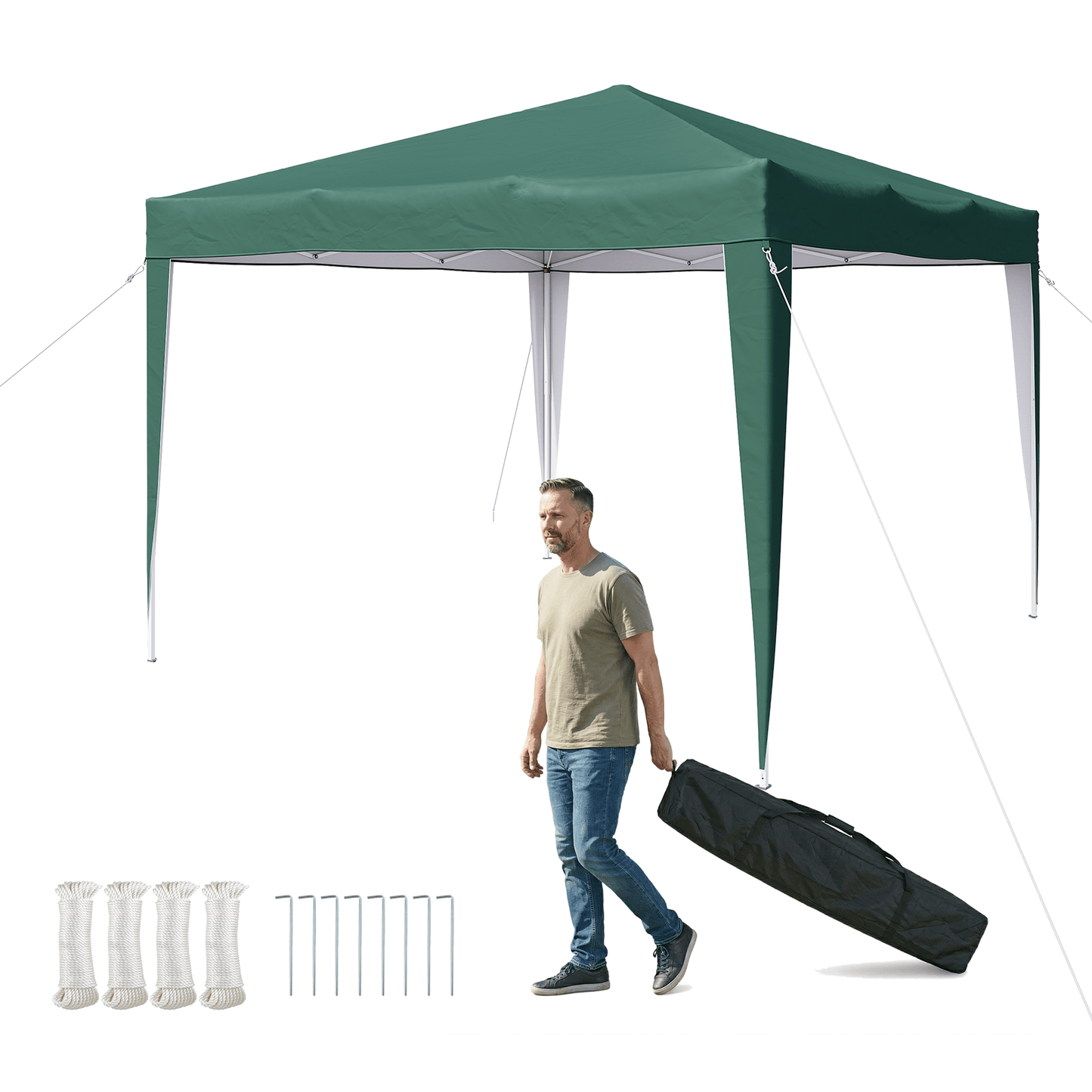 Pop Up Gazebo 2X2m/3x3m Easy One Person Setup Instant Outdoor Canopy Folding Garden Gazebo Party Tent