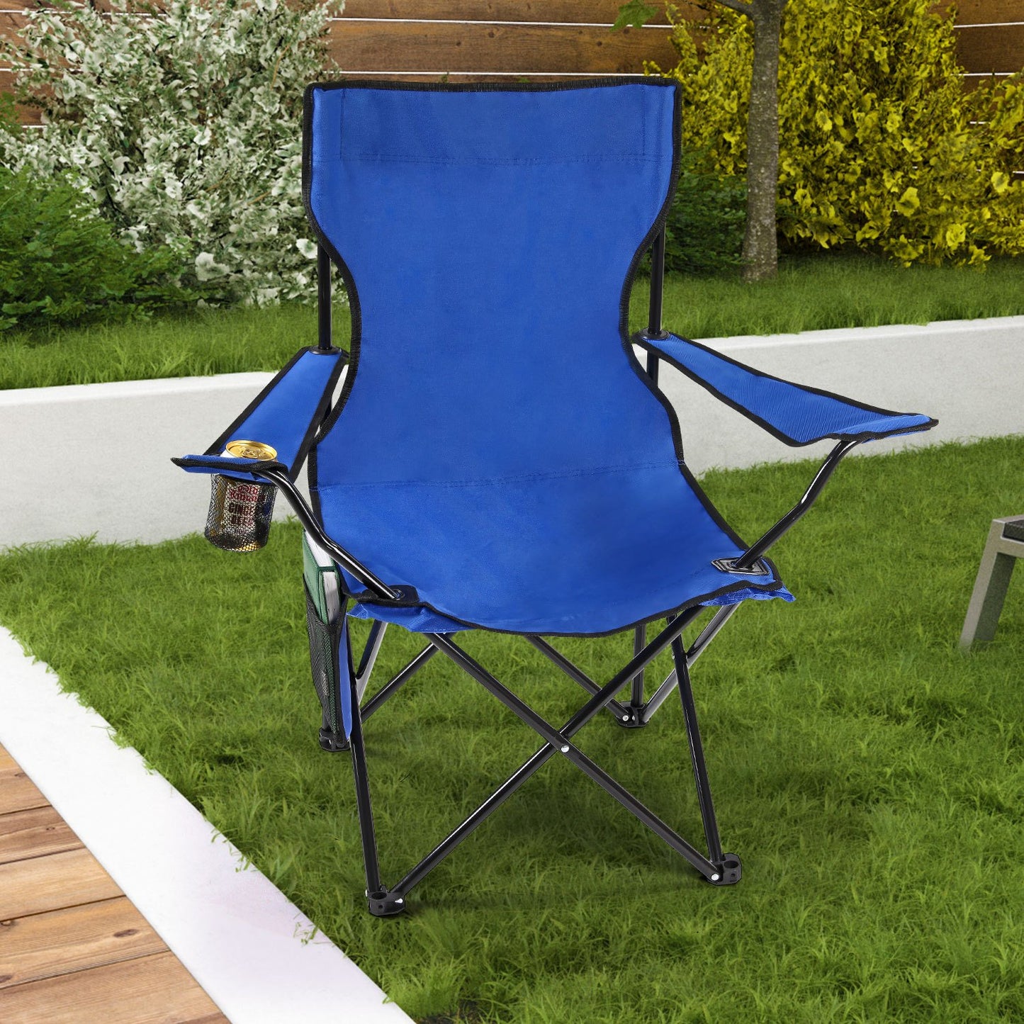 Taylor & Brown Set of 2 Lightweight Folding Camp Chair - Portable Chairs with Cup Holder, Side Pocket and Bag Perfect for Camping, Festivals, Garden, Fishing, Beach and BBQs, Camping Chair