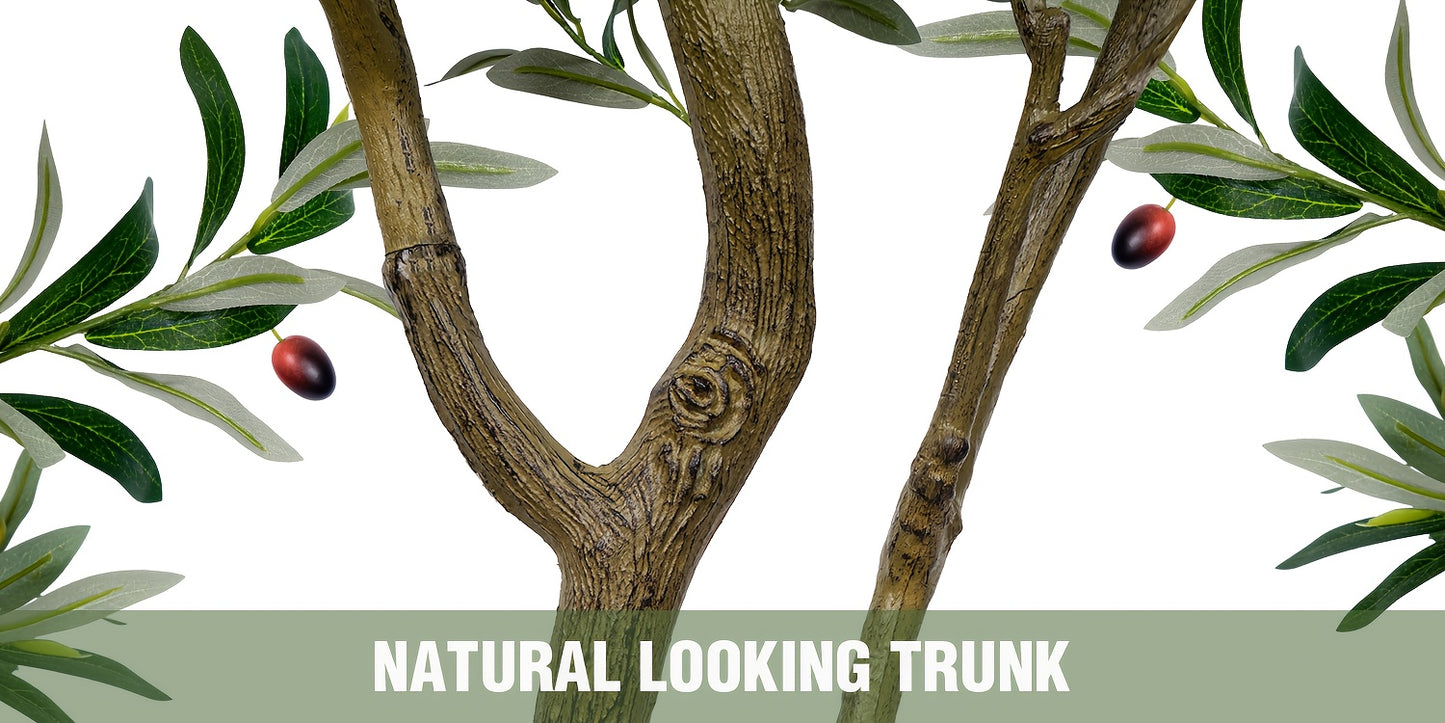 Artificial Olive Tree - 165/180/210Cm Tall Potted Faux Plant with Lifelike Trunk And Leaves | Large Indoor Outdoor Greenery for Home, Office, Living Room, Floor Fronted Door Entryway Decor Additions
