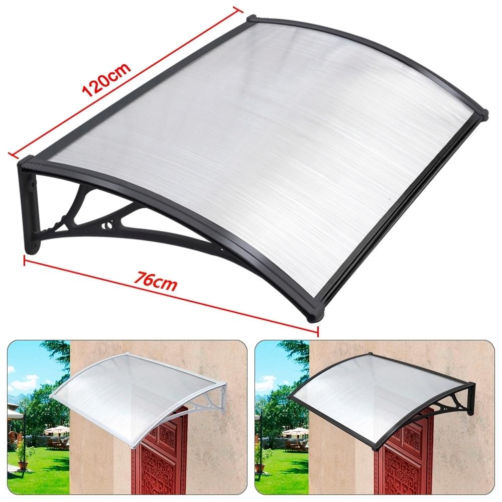 Costoffs Door Canopy, Door Awning Shelter, Outdoor Awning Canopy, Window Rain Shelter, Front Door Awning Window Outdoor Rain Shelter Cover for Garden Door Porch, Roof, Patio, 120 x 76 cm, Black/White