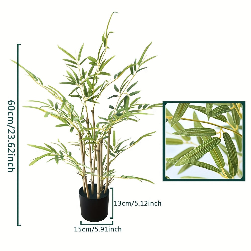 1 Pot of 60Cm Simulated Bamboo Floor Potted Home Living Room Bedroom Decoration to Create a Natural Atmosphere Indoor And Outdoor General Office/Garden Beautification Preferred