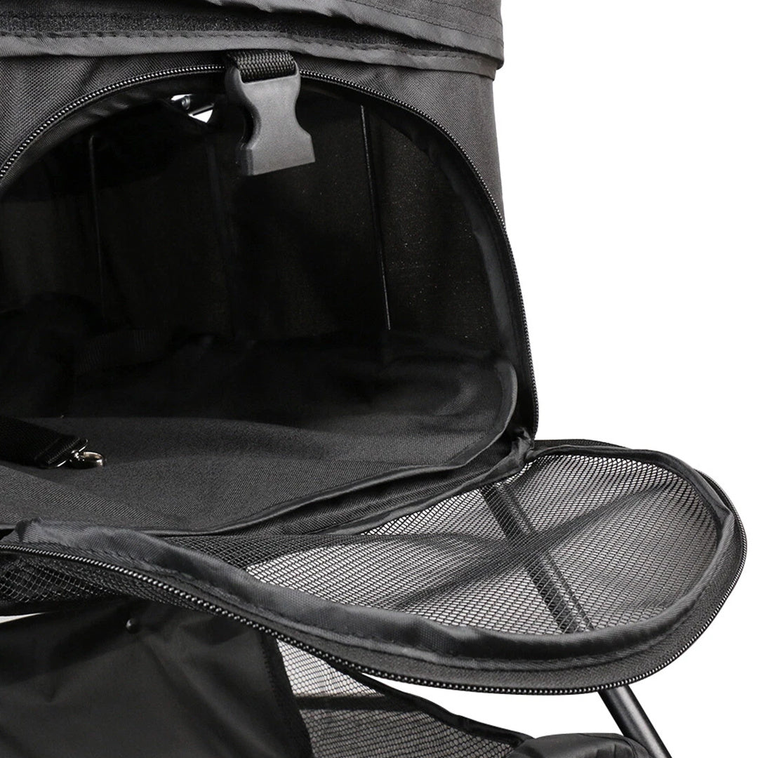 Lightweight Foldable Pet Stroller for Cats & Small Dogs - All-Terrain Oxford Fabric Carrier with Ventilation Mesh, Ergonomic Handlebar & Storage Basket - Portable Travel Stroller for Vet Visits, Shopping, Outdoor Walks, Mesh Canopy Visibility, Ventilated