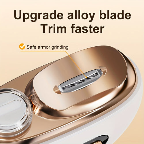 Smart Electric Nail Clipper 2 in 1 Polishing Nail Trimmer Manicure Tool, USB Rechargeable, 500Mah Li-Polymer Battery, with Anti-Cut, Sanding And Lighting Function, Great for Manicure, Nail File, Polishing And Shaping, Perfect Gift for Gift Giving