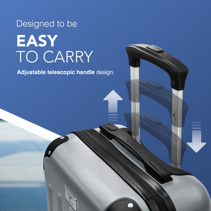 LUGG Skywander 15 Inch (45x34x20cm) Lightweight Underseat Cabin Bag EasyJet Approved Carry-On Suitcase, Durable ABS Hard Shell, Smooth Double Spinner Wheels, Water Resistant & Compact Travel Luggage (45x34x20cm)
