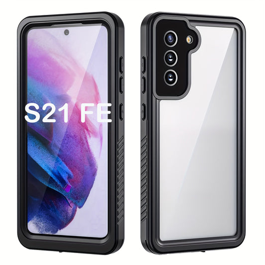 Waterproof Case For Samsung Galaxy S21 FE S21 Plus S21 Ultra 5G Full Body Protection Anti-Drop, Dustproof And Snowproof Built-in Screen Protector Phone Case