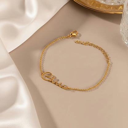 [Customized] Customized Laser-Cut Name Bracelet, 304 Stainless Steel Name Bracelet, Exquisite And Easy Popular Bracelet Additions Jewelry Gifts, Personalized Jewelry, Suitable for Daily Holiday Party Birthday Gifts Additions Bracelet