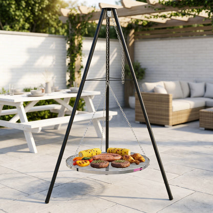 Tripod Outdoor Fire Pit BBQ Round Garden Patio Extra Large Barbecue Grill