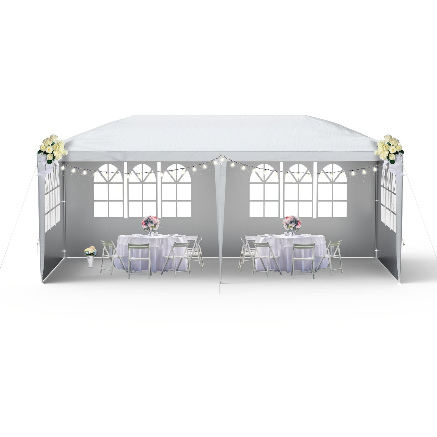 Garden Gazebo, Party Tent with 4 Removable Side Panels, Sun And UV Protection, Suitable for Outdoor Parties, Weddings, Garden Parties, Picnics, 3X3 Meters