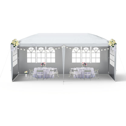 Garden Gazebo, Party Tent with 4 Removable Side Panels, Sun And UV Protection, Suitable for Outdoor Parties, Weddings, Garden Parties, Picnics, 3X3 Meters