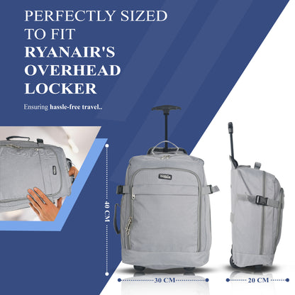 ZAHRAB 40x30x20cm Cabin Bag Underseat Bag Lightweight Hand Luggage Cabin Trolley with Wheels Flight Bags Suit Case