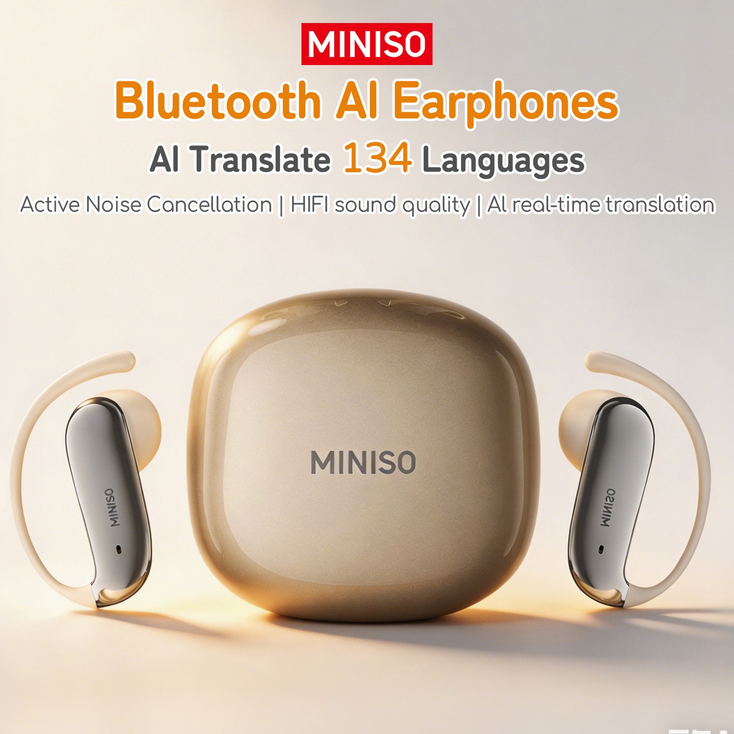 2026 Flagship Wireless AI Earbuds with 134-Language Real-Time AI Translation, Active Noise Cancellation Technology, Hi-Fi High-Fidelity Sound Quality, New Micro-In-Ear Suspension Design, 4.6G Ultra-Lightweight, Flexible Titanium Alloy Ear Hooks