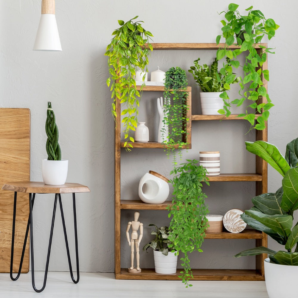 Artificial Hanging Plants Fake Ivy Vine with Pot Faux Greenery Hanging Basket for Indoor Outdoor Home Decor Wall Patio Office Shelf Room Decoration