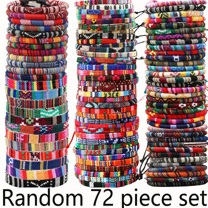 72pcs Ethnic Style Unisex Hand Rope Bangle Bangle Bracelet, Winter Bangle Bangle Bracelet, Hand Rope, Christmas Gift, Halloween Gift, New Year Gift